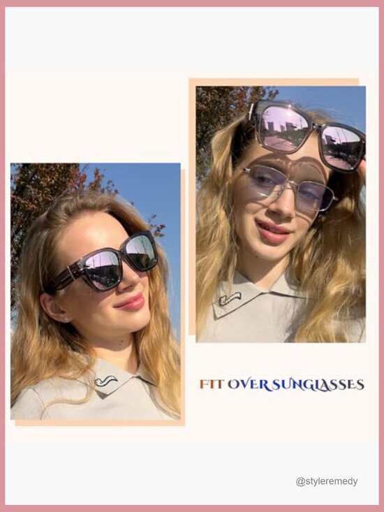 Polarized Fit Over Sunglasses Square Oversized Frame UV Protection main image 6